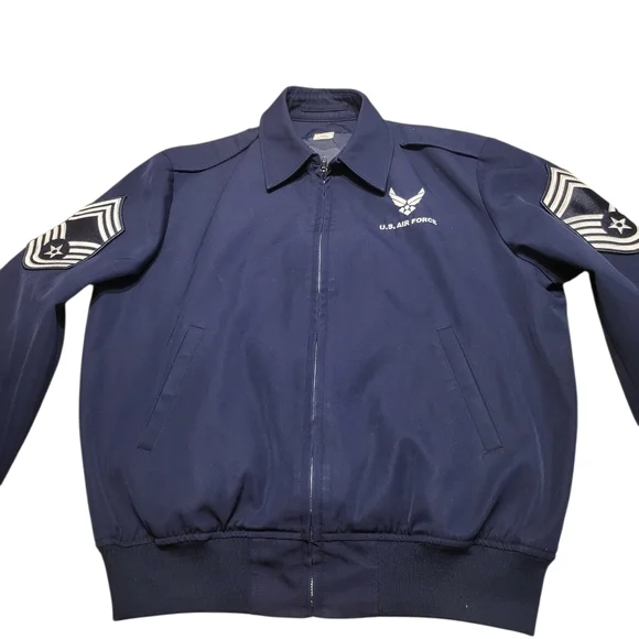 Men's Navy Blue Air Force Jacket - Picture 2 of 10